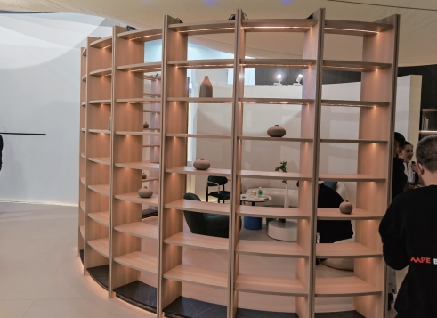 乔森整家定制 2023 年广州建博会参展·板式圆弧工艺产品·展示