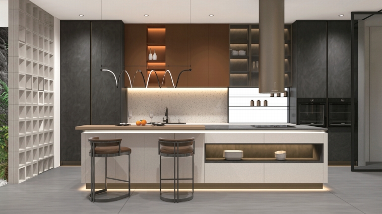 乔森极·轻时尚·整体厨房·实景落地展示